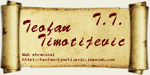 Teofan Timotijević vizit kartica